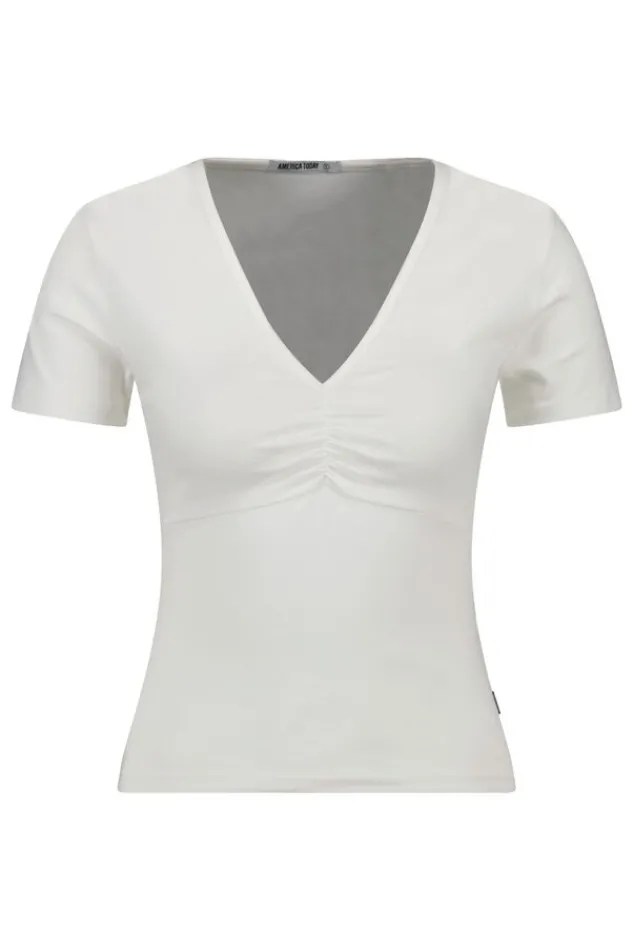 T-shirts & Tops<America Today Basic T-shirt Elly Terra|Offwhite|Black