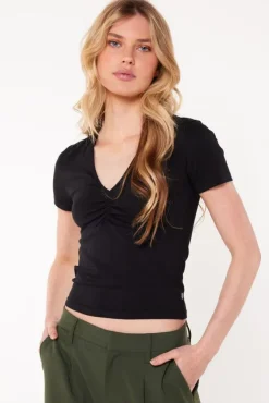 T-shirts & Tops<America Today Basic T-shirt Elly Terra|Offwhite|Black