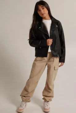 Jassen<America Today Biker jacket Julie JR Black