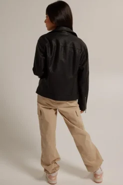 Jassen<America Today Biker jacket Julie JR Black