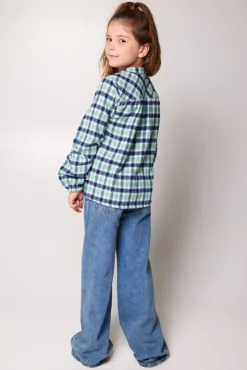 Blouses<America Today Blouse Beck jr Lightgreen/blue|Purple/blue