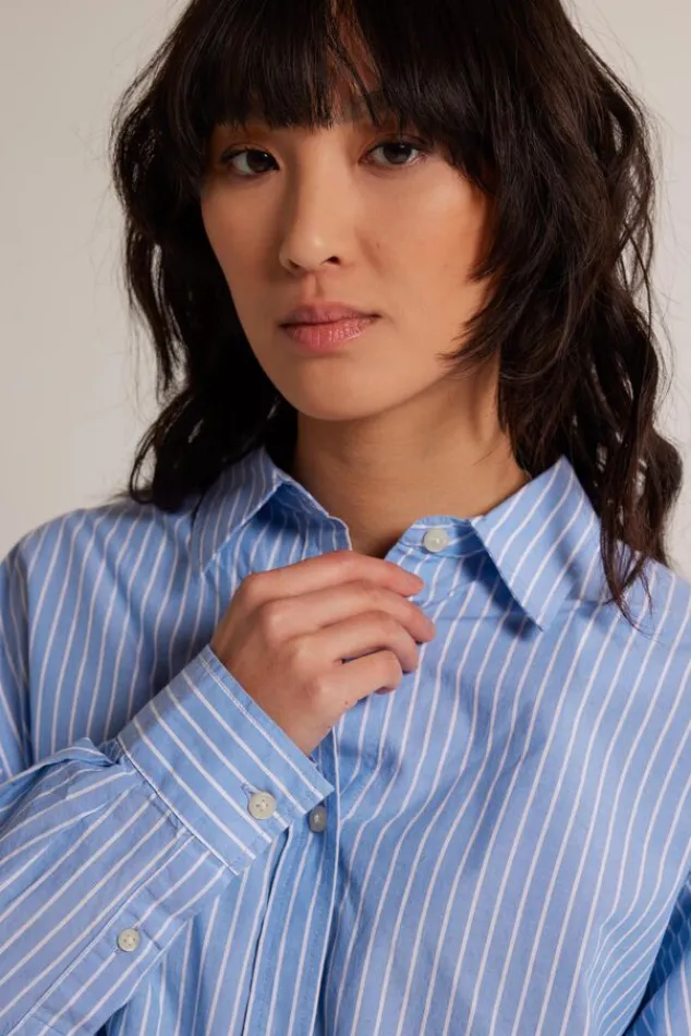 Blouses<America Today Blouse Britt Blue/white