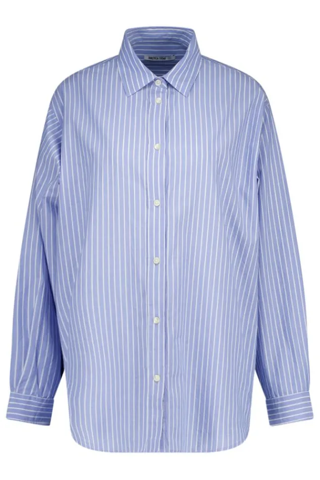 Blouses<America Today Blouse Britt Blue/white