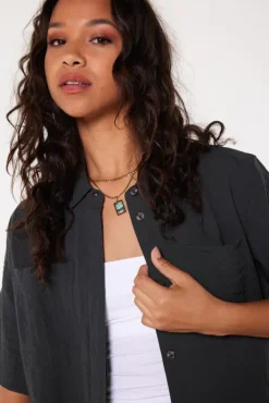 Ondergoed & Lounge<America Today Blouse Miracle Washedblack