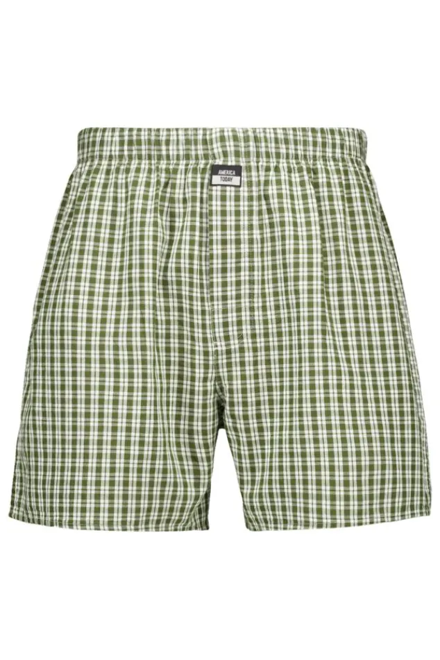 Ondergoed & Lounge<America Today Boxershort Thomas White/green|Olive