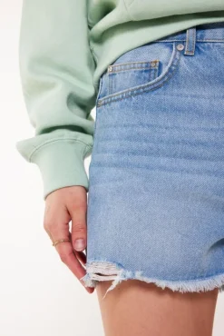 Shorts<America Today Denim short Novi Washedblack|Lightblue