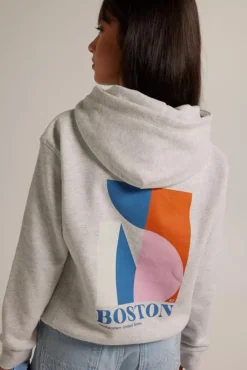 Truien & Vesten<America Today Hoodie Sarah JR Lightgreymelange