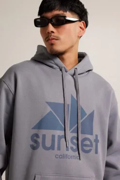 Truien & Vesten|Sweaters & hoodies<America Today Hoodie Sen hood Washedblue