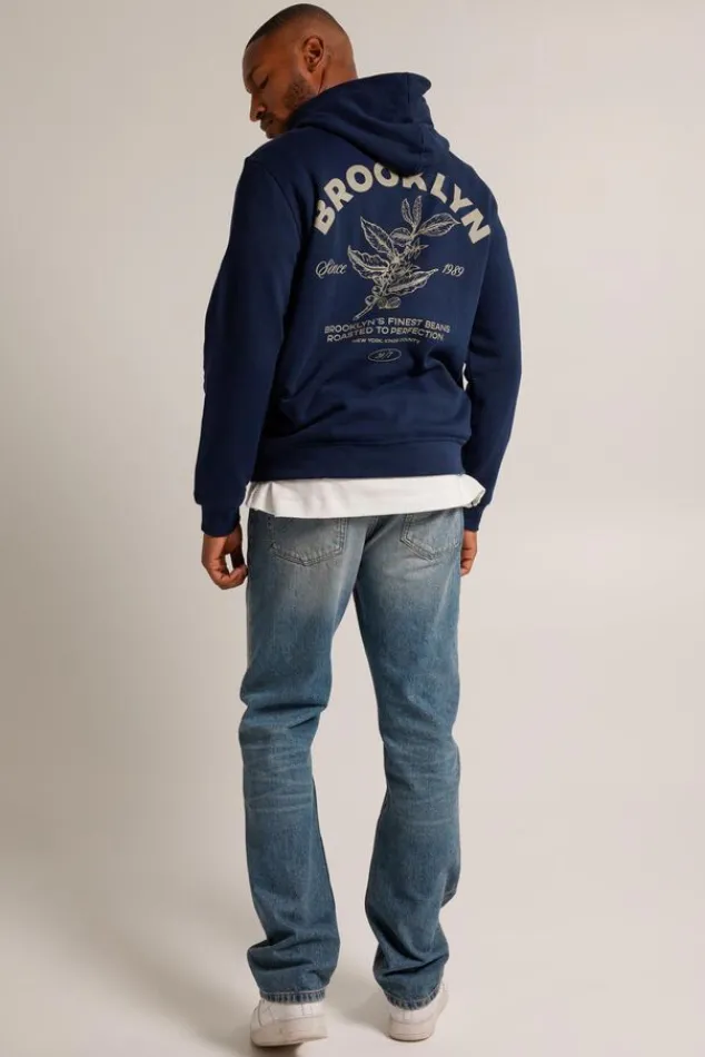 Truien & Vesten|Sweaters & hoodies<America Today Hoodie Soren hood Lightgreymelange|Darkblue