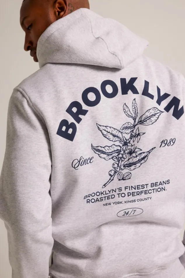 Truien & Vesten|Sweaters & hoodies<America Today Hoodie Soren hood Lightgreymelange|Darkblue