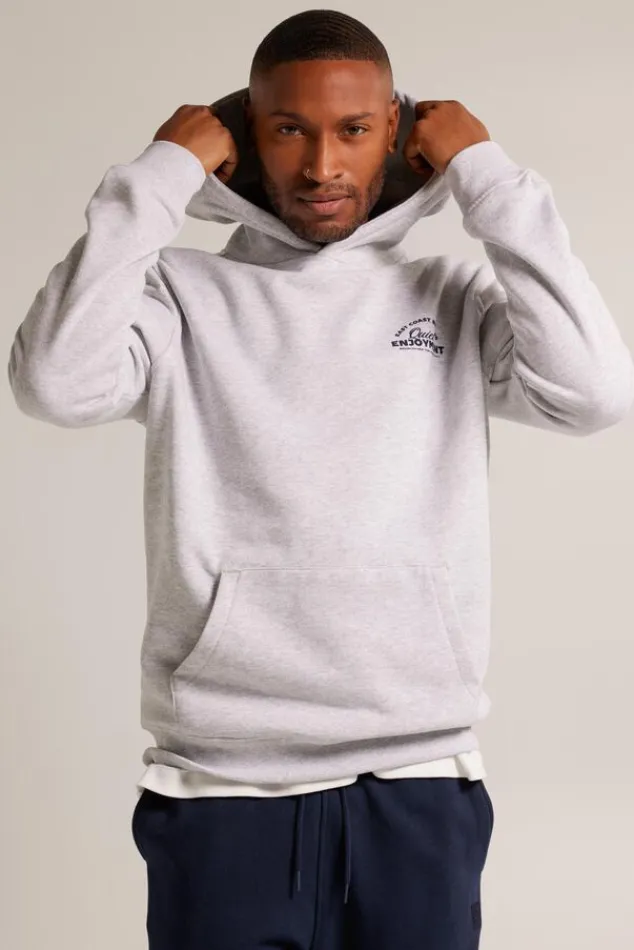 Truien & Vesten|Sweaters & hoodies<America Today Hoodie Soren hood Lightgreymelange|Darkblue