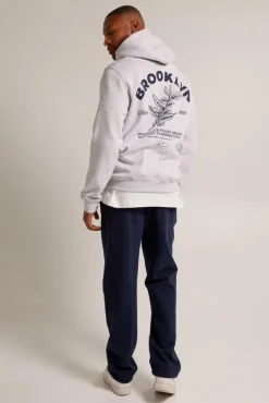 Truien & Vesten|Sweaters & hoodies<America Today Hoodie Soren hood Lightgreymelange|Darkblue