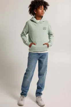 Truien & Vesten<America Today Hoodie Steef Hood JR Softgreen