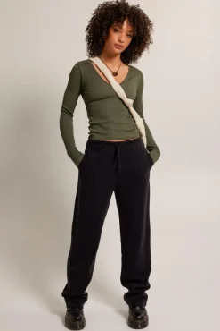 Broeken|Joggingbroeken<America Today Joggingbroek Cami Midgreymelange|Oatmeal|Black