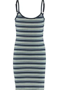 Jurken<America Today Jurk all-over streepprint Green/blue|Red/navy