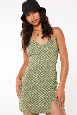 Jurken<America Today Jurk Dasha Terra|Blue/white|Army/white|Designprint