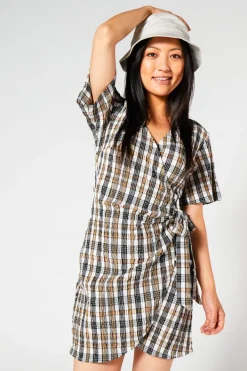 Jurken<America Today Jurk Dee White/brown|Black