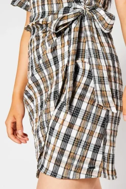 Jurken<America Today Jurk Dee White/brown|Black