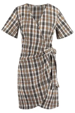 Jurken<America Today Jurk Dee White/brown|Black