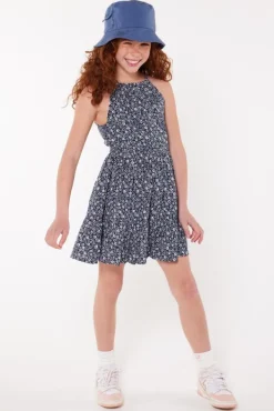 Jurken<America Today Jurk Diara jr Navy/white