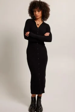 Jurken<America Today Jurk Didi Black|Midgreymelange