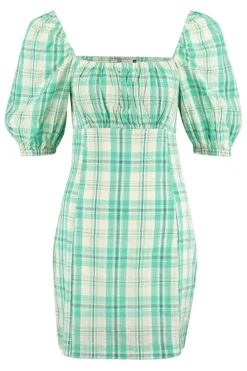 Jurken<America Today Jurk Dora Check|Orange/blue