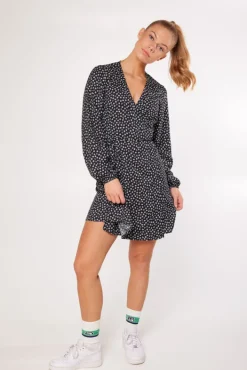 Jurken<America Today Jurk Dove Flowerblack|Orange/blue