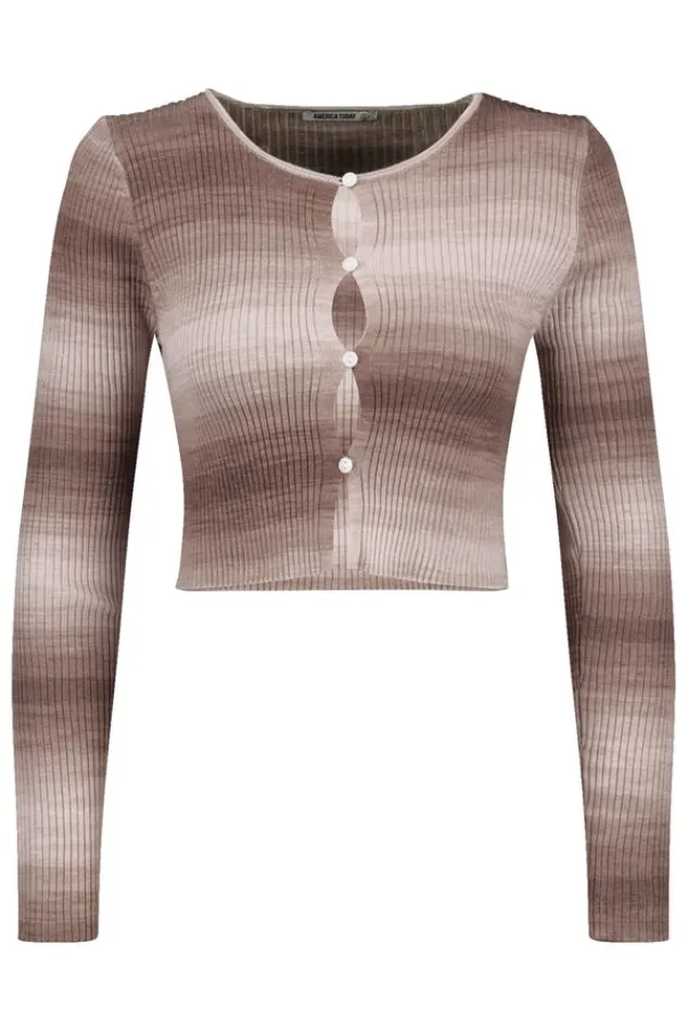 T-shirts & Tops<America Today Longsleeve Kenley Brown|Green