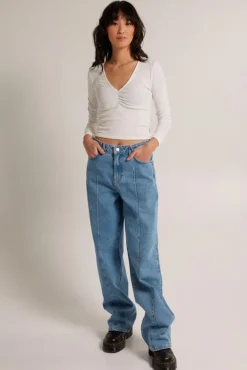 T-shirts & Tops<America Today Longsleeve Laney Black|Offwhite