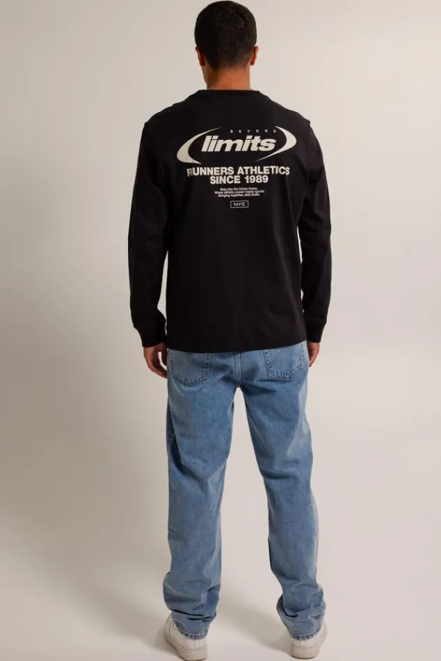 T-shirts & Polo's<America Today Longsleeve Lars Washedblack