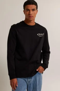 T-shirts & Polo's<America Today Longsleeve Lars Washedblack