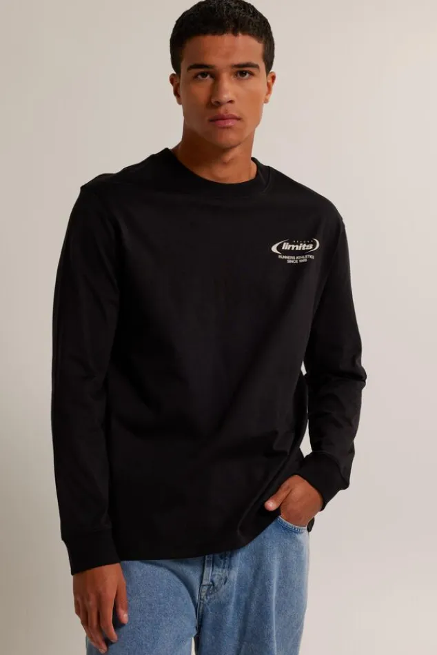 T-shirts & Polo's<America Today Longsleeve Lars Washedblack