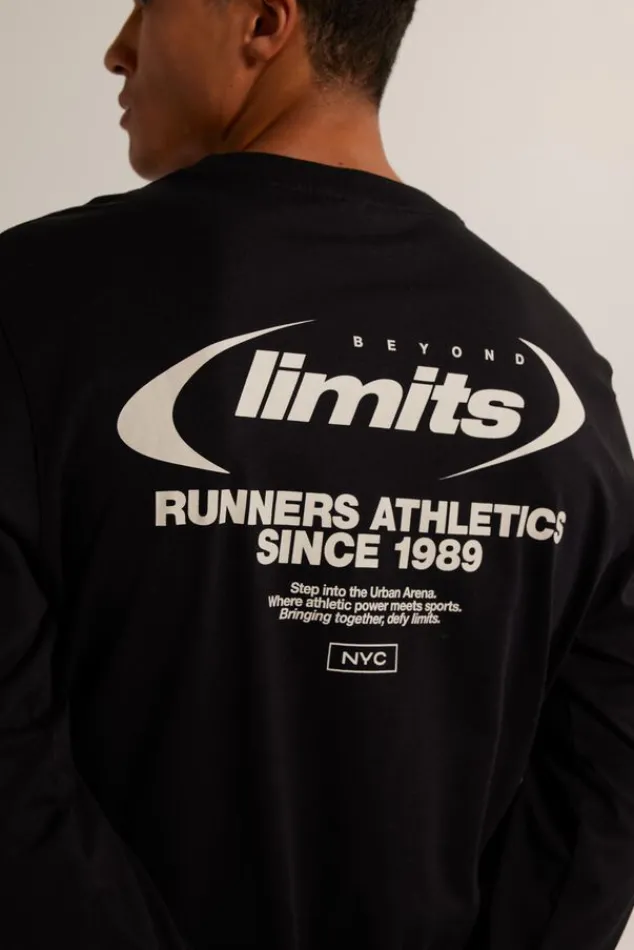 T-shirts & Polo's<America Today Longsleeve Lars Washedblack