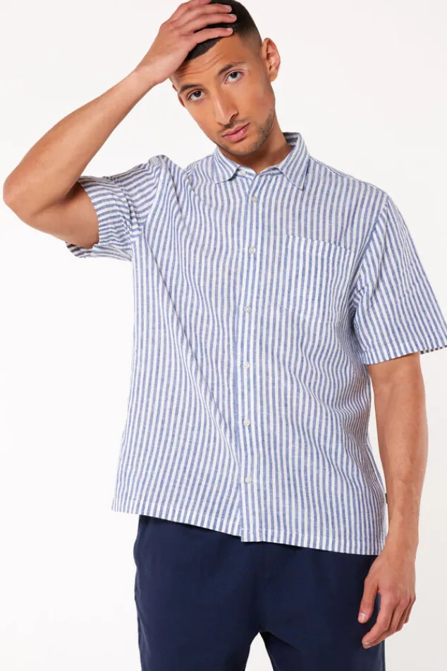 Overhemden|T-shirts & Polo's<America Today Overhemd Izan Darkblue|TrueBlue