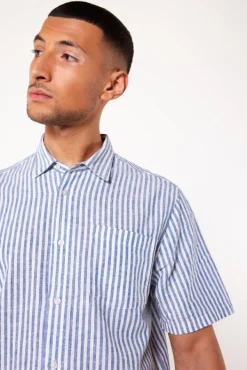 Overhemden|T-shirts & Polo's<America Today Overhemd Izan Darkblue|TrueBlue