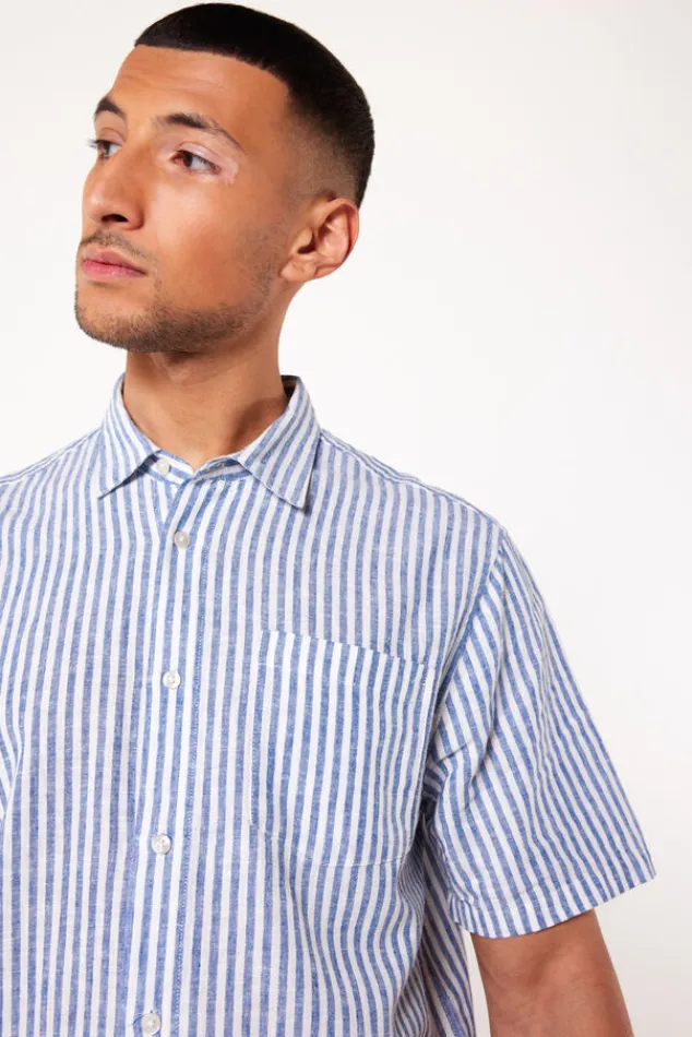 Overhemden|T-shirts & Polo's<America Today Overhemd Izan Darkblue|TrueBlue