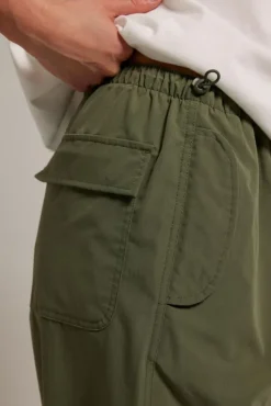 Broeken<America Today Parachute pants Phara Army|Beige