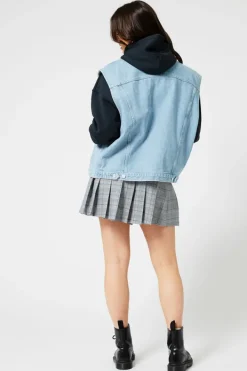 Rokken<America Today Plooirok Rider Grey/blue