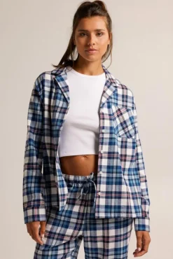 Pyjama|Ondergoed & Lounge<America Today Pyjama Labello Shirt Blue/white