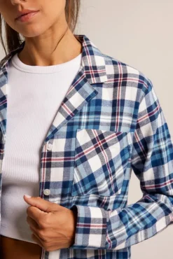 Pyjama|Ondergoed & Lounge<America Today Pyjama Labello Shirt Blue/white