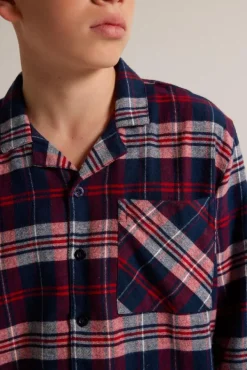 Ondergoed & Lounge<America Today Pyjama Nathan JR Shirt Blue/navy|Green/blue|Red/blue