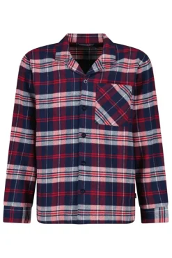 Ondergoed & Lounge<America Today Pyjama Nathan JR Shirt Blue/navy|Green/blue|Red/blue