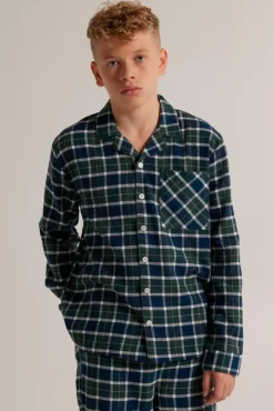 Ondergoed & Lounge<America Today Pyjama Nathan JR Shirt Blue/navy|Green/blue|Red/blue