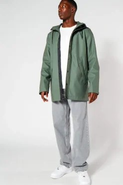 Jassen|Heren regenjassen<America Today Regenjas Jace Washedblack|Deepblue|Green