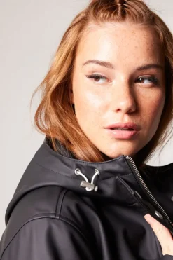 Jassen|Dames regenjassen<America Today Regenjas Janice Black|Frenchblue|Navy