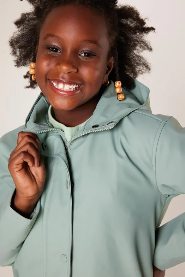 Jongens regenjassen|Jassen<America Today Regenjas Janice JR kort Yellow|Black|Navy