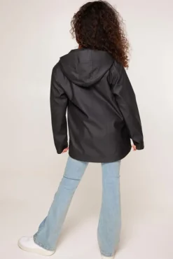Jongens regenjassen|Jassen<America Today Regenjas Janice JR kort Yellow|Black|Navy