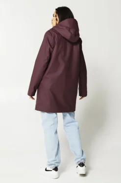Jassen|Dames regenjassen<America Today Regenjas Janice Teddy Hardgreen|Burgundy|Oldpink