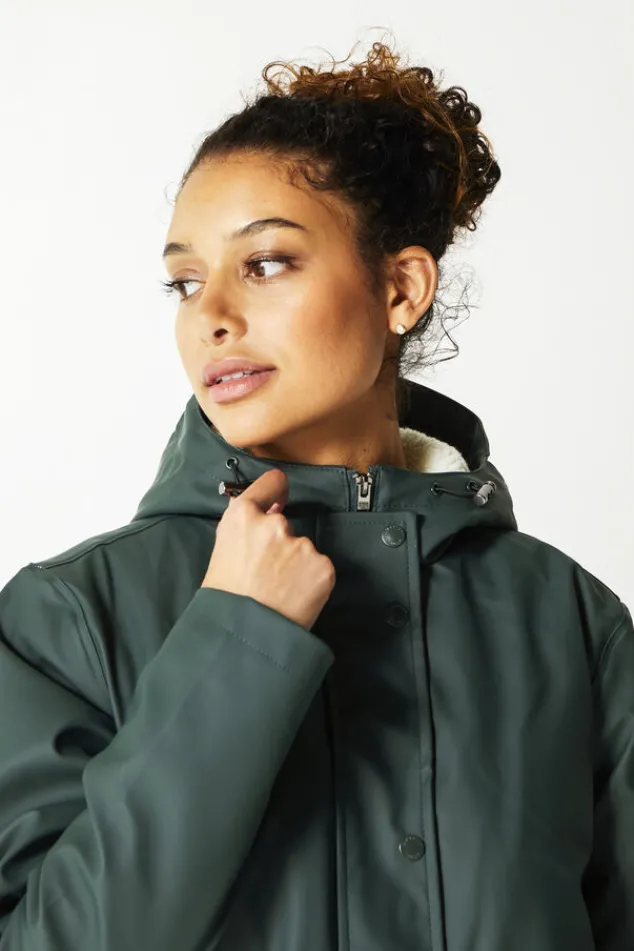 Jassen|Dames regenjassen<America Today Regenjas Janice Teddy Hardgreen|Burgundy|Oldpink