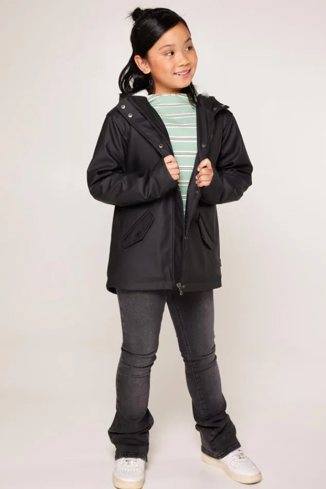 Jassen|Meisjes regenjassen<America Today Regenjas Janice Teddy JR Black|Navy|Sage